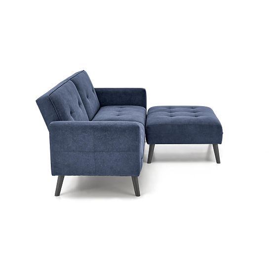 Rozkładana sofa CORNELIUS z funkcją narożnika niebieska (1p=1szt)