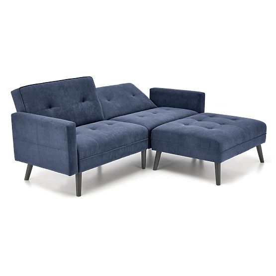 Rozkładana sofa CORNELIUS z funkcją narożnika niebieska (1p=1szt)