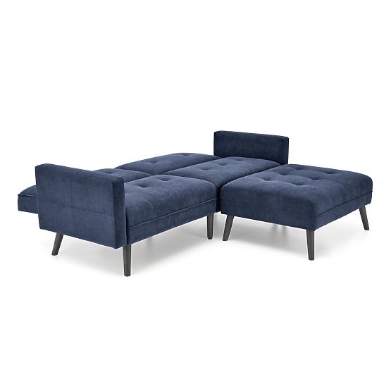 Rozkładana sofa CORNELIUS z funkcją narożnika niebieska (1p=1szt)
