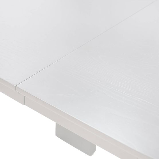 Rozkładany stół Audrey 160-240 cm, owalny, biały, z rowkowaniem, zaokrąglone kształty