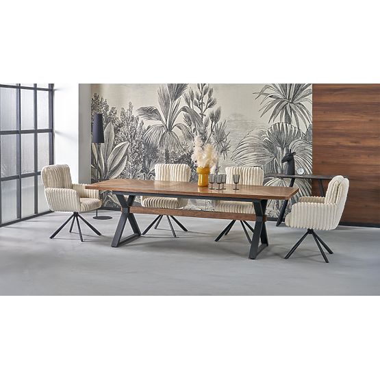 Rozkładany stół BARON, orzechowy / czarny (2p=1szt)