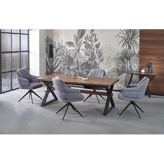 Rozkładany stół BARON, orzechowy / czarny (2p=1szt)