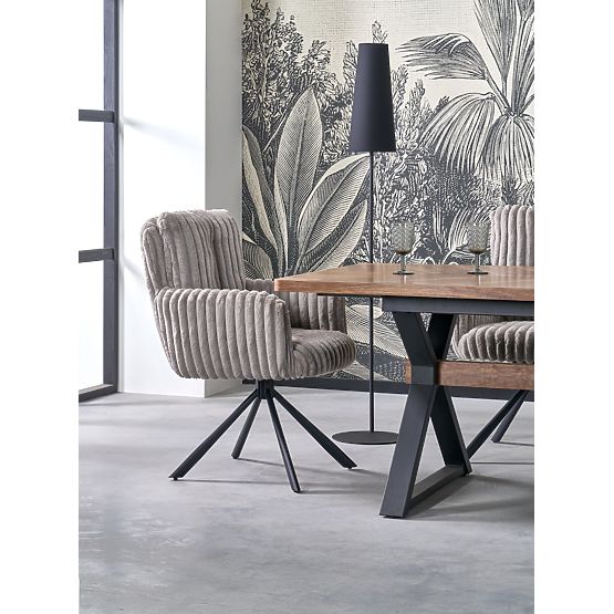 Rozkładany stół BARON, orzechowy / czarny (2p=1szt)