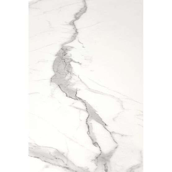 Rozkładany stół DIESEL, blat - biały marmur / ciemnoszary, nogi - czarne (2p=1szt)