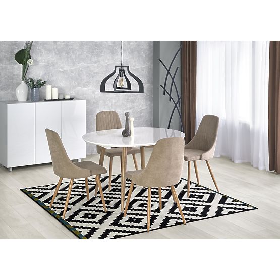 Rozkładany stół EDWARD biały / dąb san remo (2p=1szt)