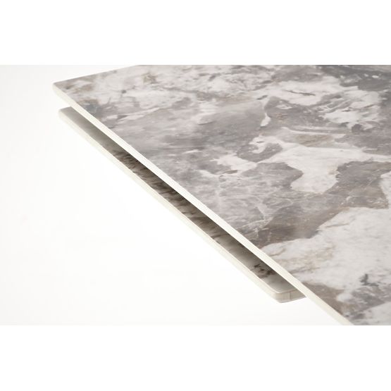 Rozkładany stół FERNANDO, blat - biały marmur, nogi - czarne (3p=1szt)