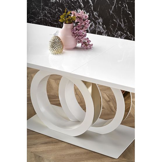 Rozkładany stół GALARDO, biały / złoty (3p=1ks)