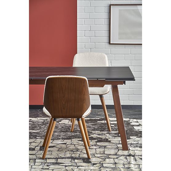 Rozkładany stół LOZANO, czarny marmur / orzech (2p=1ks)