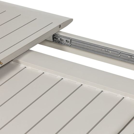 Rozkładany stół ogrodowy Canelli 175-234 cm, aluminiowy, prostokątny, jasnobeżowy