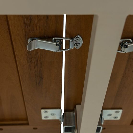 Rozkładany stół ogrodowy Porticato 211-300 cm drewno akacjowe FSC, wygląd teakowy, jasnobeżowy