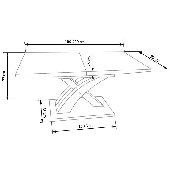 SANDOR rozkładany stół biały lakierowany (3p=1ks)