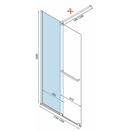 Ściana prysznicowa Rea Cortis GOLD 120