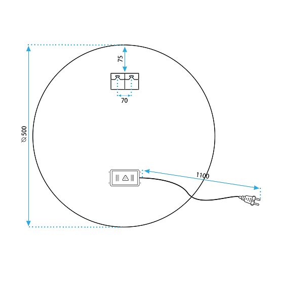 ŚCIENNE LUSTRO LED 50cm HZJ050