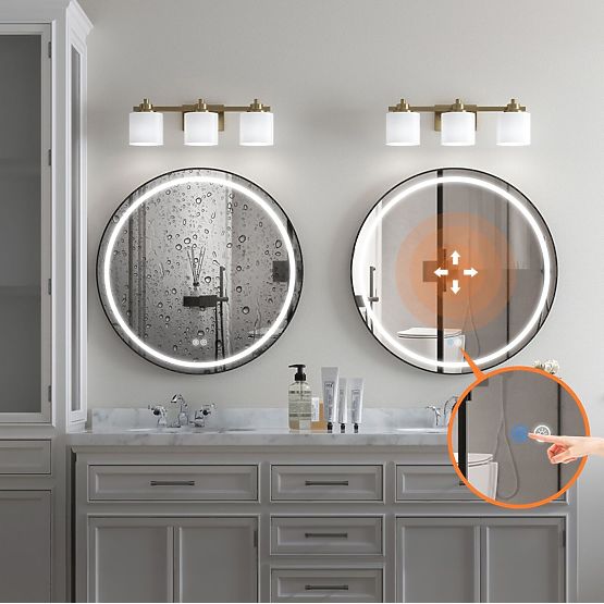 ŚCIENNE LUSTRO LED 50cm MMJ Czarne