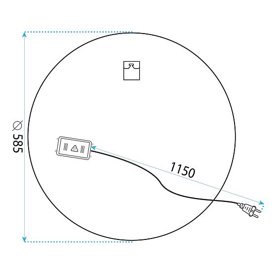 ŚCIENNE LUSTRO LED 60cm BAS
