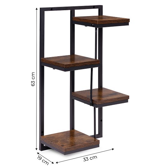 Ścienny kwietnik półka na kwiaty dekoracja 4 poziomy loft ModernHome