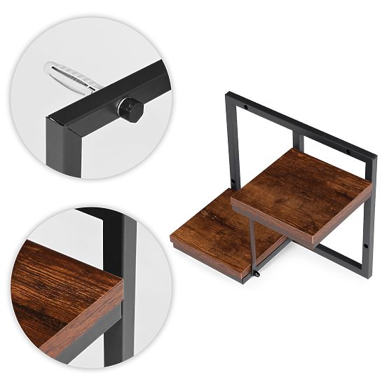 Ścienny stojak na kwiaty, wisząca półka na kwiaty i dekoracje, 2 poziomy, loft ModernHome