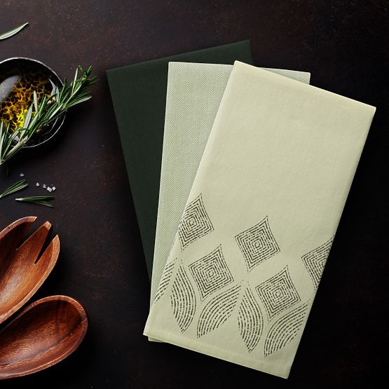 Ścierka kuchenna LETTY kolor butelkowa zieleń wzór nowoczesny 50x70 ameliahome