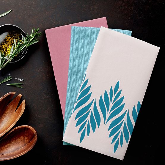 Ścierka kuchenna LETTY różowa z nowoczesnym nadrukiem w nowoczesnym stylu 50x70 ameliahome