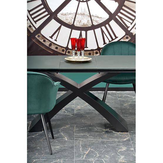 SILVESTRO rozkładany stół blat - ciemnoszary, noga - czarna