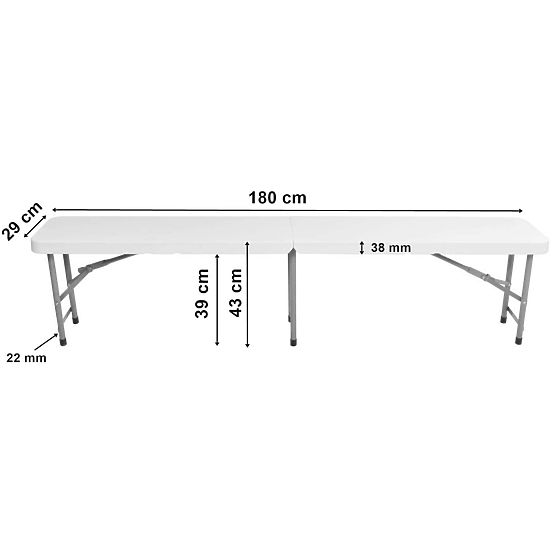 Składana ławka cateringowa 180 cm biała