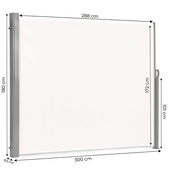 Składana markiza 300x180 cm boczna roleta parawan do ogrodu na taras beżowa