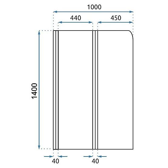 Składana osłona wannowa Rea Agat-2 100 ZŁOTY SZCZOTKOWANY