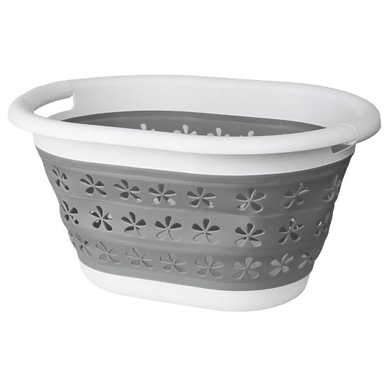 Składana owalna misa 50 x 37 cm biało-szara OVAL COMPACT 25L