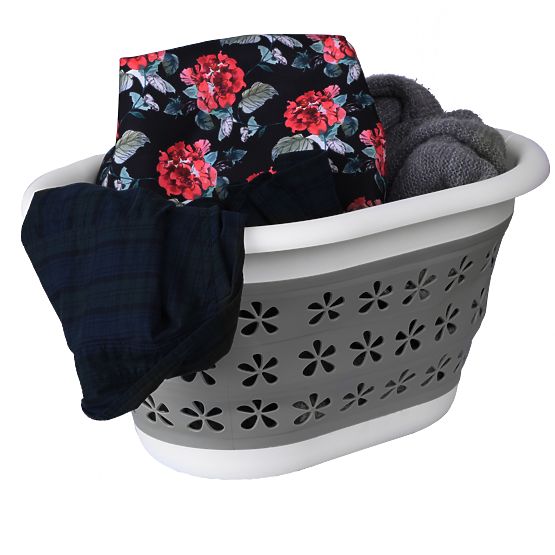 Składana owalna misa 50 x 37 cm biało-szara OVAL COMPACT 25L