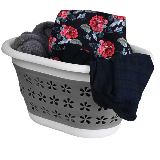 Składana owalna misa 50 x 37 cm biało-szara OVAL COMPACT 25L
