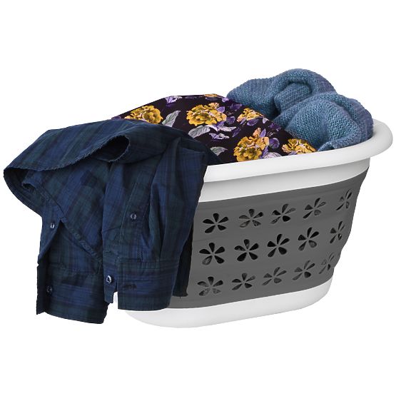 Składana owalna misa 50 x 37 cm biało-szara OVAL COMPACT 25L