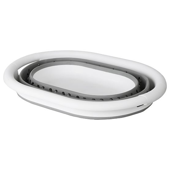 Składana owalna misa 50 x 37 cm biało-szara OVAL COMPACT 25L