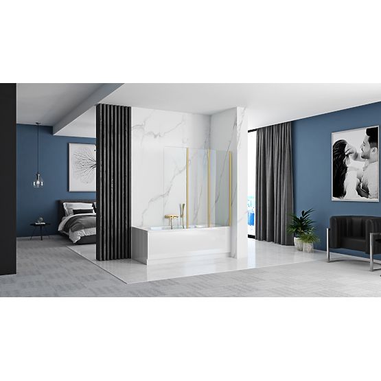 Składana parawan nawannowy Rea Agat-3 120 ZŁOTY SZCZOTKOWANY