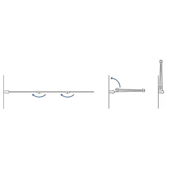 Składana parawan nawannowy Rea Agat-3 120 ZŁOTY SZCZOTKOWANY