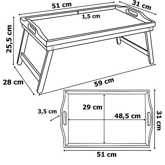 Składana taca śniadaniowa AURELIA