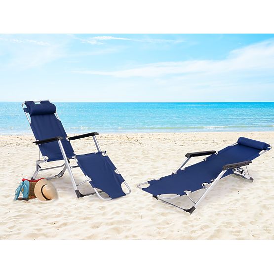 Składane ogrodowe krzesło plażowe 2w1 leżak