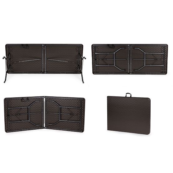 Składany cateringowy stół bankietowy ogrodowy 180 cm rattan ModernHome