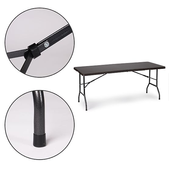 Składany cateringowy stół bankietowy ogrodowy 180 cm rattan ModernHome