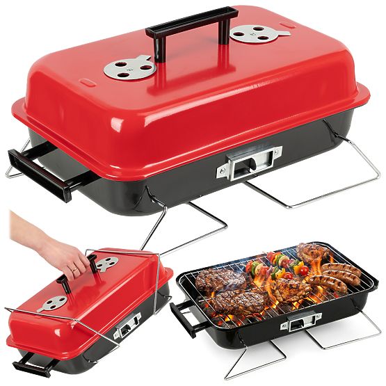 Składany przenośny grill węglowy CAMPAL z pokrywą