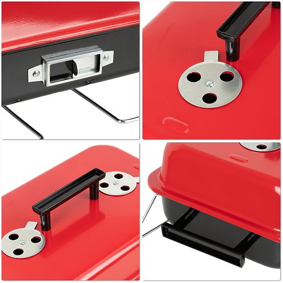 Składany przenośny grill węglowy CAMPAL z pokrywą