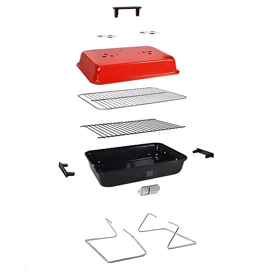 Składany przenośny grill węglowy CAMPAL z pokrywą