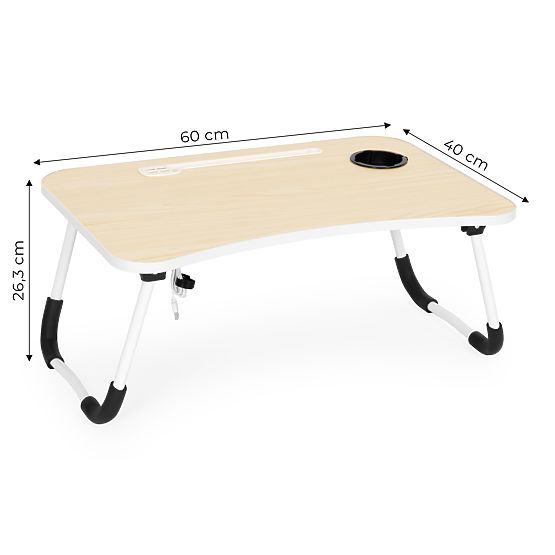 Składany stojak pod laptop 60x40 cm z lampką i wentylatorem ModernHome