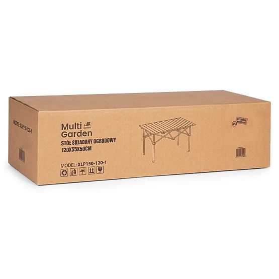 Składany stół turystyczny 120x55 cm kempingowy z torbą czarny MultiGarden