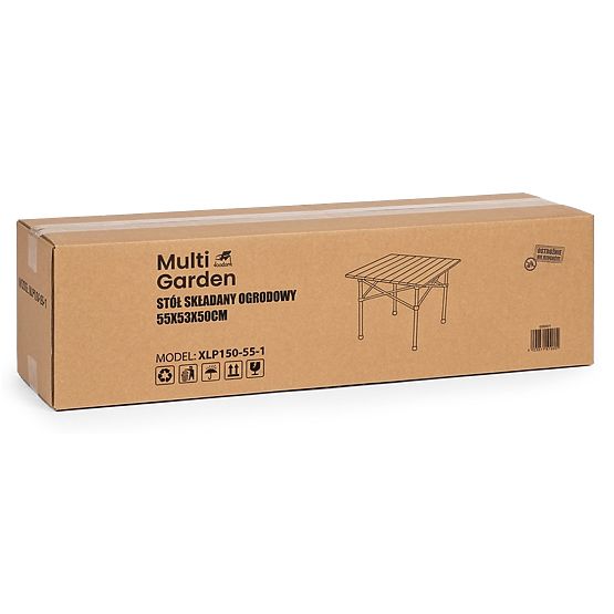Składany stół turystyczny 53x55 cm kempingowy z torbą czarny MultiGarden