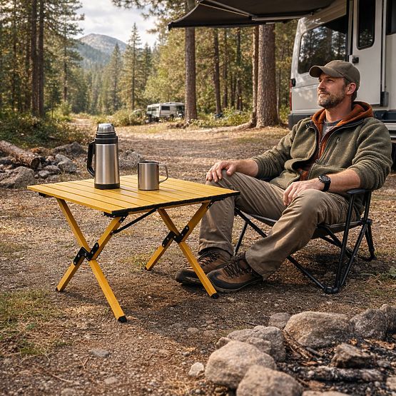 Składany stół turystyczny 60x60 cm kempingowy z torbą MultiGarden