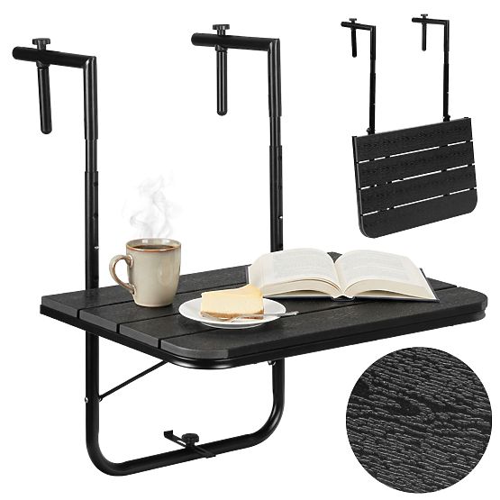 Składany stolik balkonowy ARETTO czarny