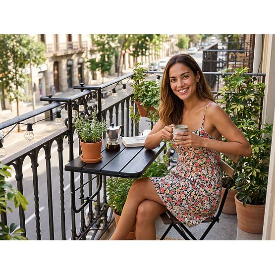 Składany stolik balkonowy ARETTO czarny