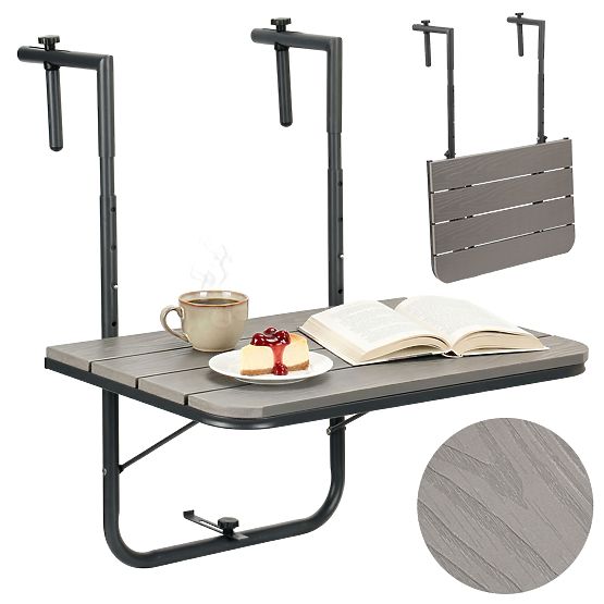 Składany stolik balkonowy ARETTO szary