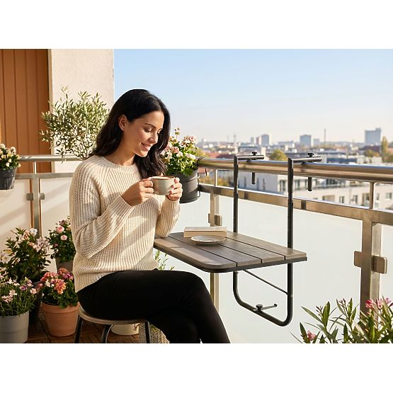 Składany stolik balkonowy ARETTO szary