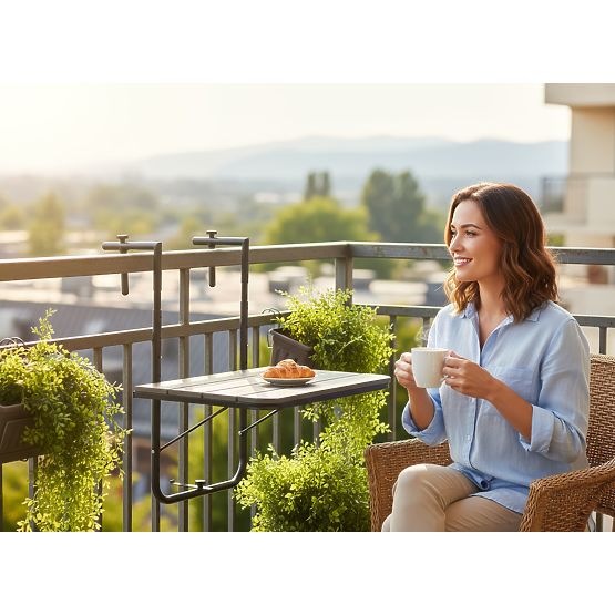 Składany stolik balkonowy ARETTO szary